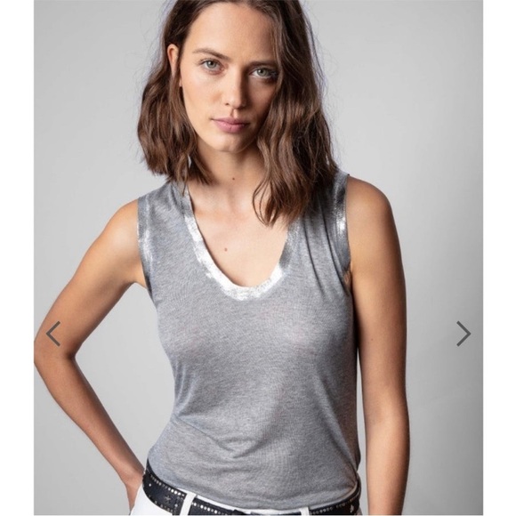 Zadig & Voltaire “Foils” Tam Gold Foil Tank Top - Picture 5 of 5